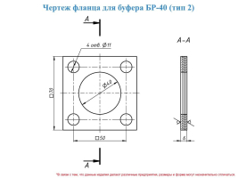 Чертеж фланца буфера БР-40 (тип 2) Чертеж фланца буфера БР-40 (тип 2)